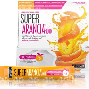 Zuccari Super Arancia 1000 - Integratore Alimentare con Vitamina C e Zinco, 10 Stick Pack Monodose