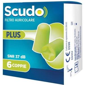 PASQUALI Scudo Plus - Tappi Auricolari Anatomici Modellabili, 6 Coppie con Protezione SNR 37 dB