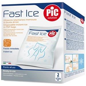 Pic Ghiaccio Istantaneo Fast Ice - 2 Buste Monouso per Pronto Soccorso, Mantiene 0° per 30 Minuti