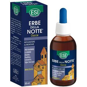 ESI Erbe della Notte - Integratore Alimentare Rilassante in Gocce Analcoliche 50ml per un Sonno Tranquillo