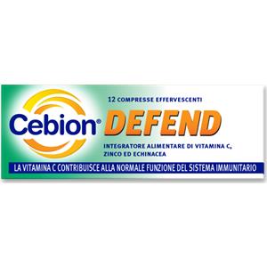 Cebion Defend - Integratore Alimentare con Vitamina C, Zinco ed Echinacea - 12 Compresse Effervescenti