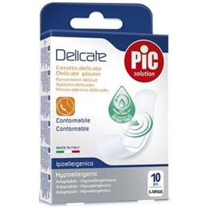 PIC Cerotto Delicato Antibatterico 25x72 mm - 10 Pezzi, Tessuto Non Tessuto con Clorexidina