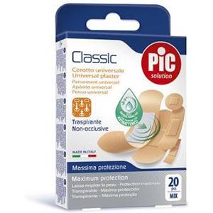 PIC Classic Mix Cerotto Universale Antibatterico 20 Pezzi - Resistente, Traspirante ed Elastico