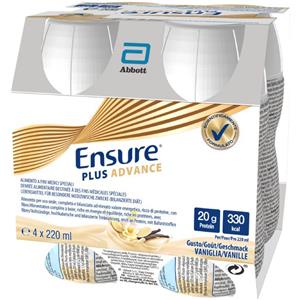ABBOTT Srl Ensure Plus Advance Alimento a Fini Medici Speciali Iperproteico ed Ipercalorico Vaniglia 4x220ml