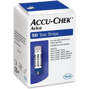 ACCU-CHEK Aviva - Strisce Reattive per Misurazione Glicemia 50 Pezzi, Facili da Usare e Precise