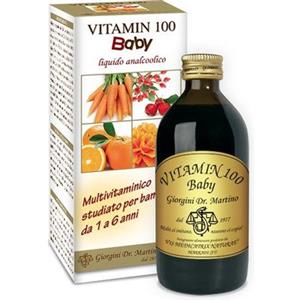 Dr. Giorgini Vitamin 100 Baby - Integratore Multivitaminico Liquido Analcolico per Bambini da 1 a 6 Anni, 200 ml