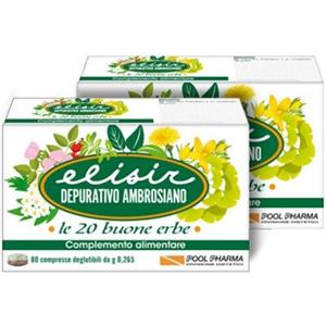 POOL PHARMA Srl Elisir Depurativo Ambrosiano Le 20 Buone Erbe Integratore Intestinale 20 Compresse