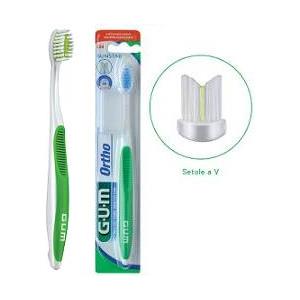 GUM Ortho Spazzolino Ortodontico - Setole Morbide e Cappuccio Salvaigiene