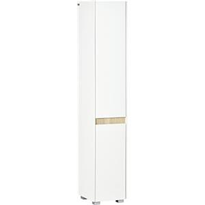 kleankin Mobile da bagno alto Colonna ausiliaria per il bagno a 5 livelli con ripiani regolabili Mobile doccia multiuso Bagno toilette Camera da letto 30x33x165 cm Bianco