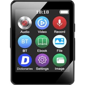 LYEAA Lettore MP3 8/16/32/64GB Lettore MP3 1.8 pollici HiFi MP4 Riproduzione Video Bluetooth-5.0 Con Radio FM/E-Book