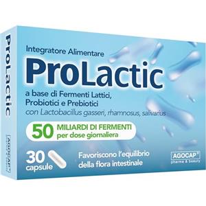 Agocap FERMENTI LATTICI PROBIOTICI - 50 MLD CFU con lactobacillus gasseri, salivarius e rhamnosus. Fermenti Lattici con Multi Enzimi e Camomilla. Fermenti lattici Probiotici per intestino per intestino pigro