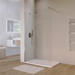 Parama Box Doccia Walk-In 70cm Altezza 200cm Vetro Temperato Trasparente da 8mm con Trattamento Anticalcare