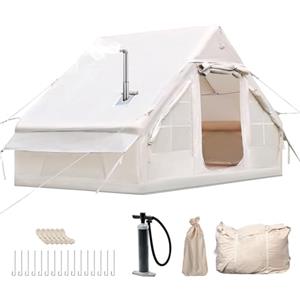 Vakiorn Tenda gonfiabile per campeggio all'aperto con pompa, familiare con finestra e porta, pop-up con borsa portaoggetti, 4 stagioni impermeabile antivento grande tenda ad aria