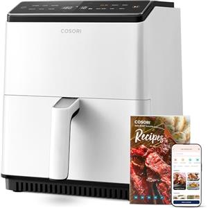 COSORI Friggitrice ad Aria, Air Fryer 6,4L (1,8Kg), Forno Elettrico, Doppia Resistenza, Connessione Wifi, 12 Funzioni Preimpostate, Libro&APP Ricette, 1700W, P583S Bianco