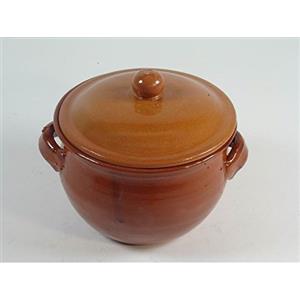 OEM SYSTEMS Accessori cucina Pentola Bombata Pignata In Terracotta Con Coperchio Cm.18