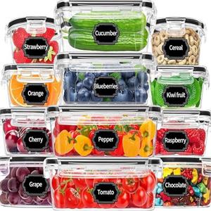 Generico Set di 12 Contenitori Ermetici per Alimenti con Coperchio，tupperware，contenitori ermetici per alimenti，contenitori per alimenti