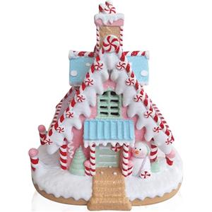 TIN DREAMS FACTORY Tin Dreams | Casa di Pan di Zenzero di Natale con Luce LED | Casetta di Dolci Natalizia | Decorazione per Villaggio in Miniatura | Decorazioni Christmas Village, Paessaggi o Città Natalizi Illuminata