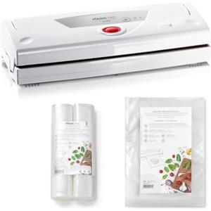 Magic Vac, Alice Macchina Sottovuoto Alimenti Multifunzionem, 5 Sacchetti Pre-tagliati 20x30cm, 50 Sacchetti Sottovuoto 25x35 cm e 2 Rotoli Sottovuoto per Alimenti 30x600 cm, Made in Italy