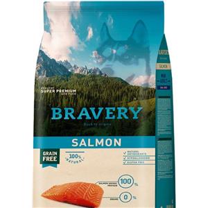 Bravery Adult Salmon Mini 2kg - Crocchette Grain Free per Cani con Omega 3 e Vitamina D