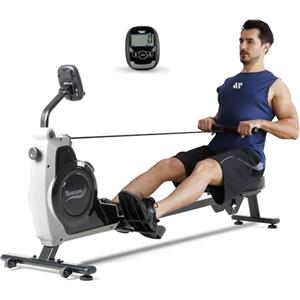 Novonova Vogatore da Casa, Rowing Machine Home con 8 Livelli di Resistente, Vogatore Pieghevole per Casa, Display LCD,Silenzioso,Macchina per Canottaggio a Casa, Vogatore Professionale per Casa