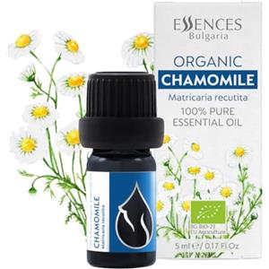 Essences Bulgaria Olio Essenziale di Camomilla Biologico - Blu 5ml Matricaria recutita | 100% Puro e Naturale | Non Diluito | Grado Terapeutico | Fattoria a Conduzione Familiare | Distillato a Vapore