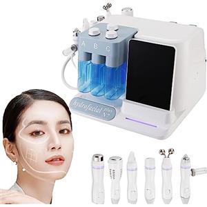 Biudxbo Macchina Di Ossigeno Idrrafacciale Bellezza, Idrossido Bolla 6-In-1 Professionale Diamante Microdermabrasione Acqua Peeling Hydro Dermabrasion Rf Scrubber Hydrafacial