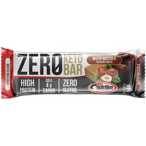 PRO NUTRITION Zero Keto Bar 50 gr - Barretta Proteica Wafer Nocciola, 40% Proteine, Basso Contenuto di Carboidrati e Zuccheri