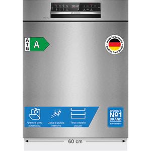Bosch SMU6ECS12E Lavastoviglie da Incasso Sottopiano 60 cm - 14 Coperti, Classe A, Rumorosità 42 dB, Home Connect, 8 Programmi
