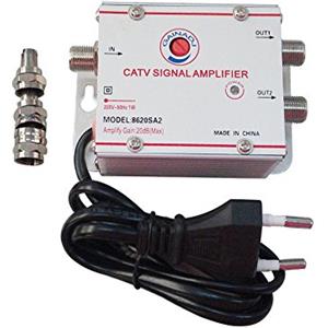 aumenta il segnale digitale terrestre laddove serve!Amplificatore per antenne Tv, analogica o digitale 2 uscite