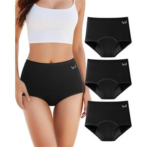 TANSTC Mutande Mestruali Donna, Grande Volume Mestruale Mutande Assorbenti, Cotone Vita Alta Slip Mestruali Donna, Mutande Post Parto (XXL 3 Pezzi)