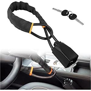 CGEAMDY Blocca Sterzo Automobile, Bloccasterzo Auto, Blocca Cintura Sicurezza Auto, Bloccasterzo Auto Antifurto, Antifurto Autos Bloccasterzo Volante Sedile Blocca Pedali Antifurto(Nero)