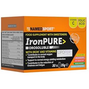 NAMEDSPORT SUPERFOOD NAMEDSPORT Iron Pure, Supplement a base di ferro liposomiale e Vitamine (A, B2, B9, B12 e C), 1 Confezione da 30 unità