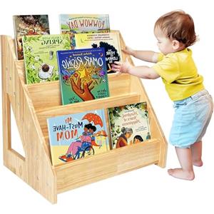 HEYOUTH Libreria Montessoriana per Bambini,porta libri bambini in Legno Naturale,libreria bambini a 5 Livelli,Scaffale libreria,per Camera dei Bambini, Camera da Gioco, Asilo Nido, Scuola