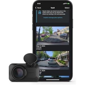 Garmin Dash Cam™ Mini 3, dash cam ultra compatta HD 1080p con un campo visivo di 140 gradi, polarizzatore Clarity™ integrato, controllo vocale, registrazione automatica
