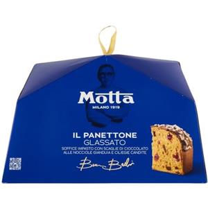 Zeus Party Motta Il Panettone Glassato Bruno Barbieri con Scaglie di Cioccolato e Ciliegie Candite 750g