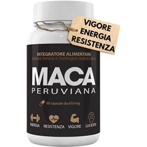 KDAY Integratore Maca Peruviana extra forte - Aumenta energia, testosterone, desiderio e libido - 60 capsule di maca gialla delle Ande per 2 mesi