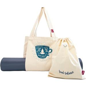 Divasya Borsa Yoga: spazioso porta tappetino Yoga in cotone biologico, tasca laterale per il tappetino da Yoga/tappetino palestra, tasca principale accessori Yoga, sacca extra per vestiti