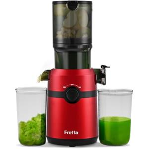 Fretta Estrattore di succo,apertura 108MM e capacità di 1L estrattore frutta e verdura,estrattore a freddo di facile da pulire,senza BPA