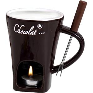 Generico Set per fonduta di candele da tè, set di tazze per fonduta di cioccolato - Tazza per fonduta di cioccolato in ceramica con pentola calda - Scaldaburro riscaldante Melting Pot per tè e cioccolato per c