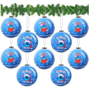 Disney Stitch Palline di Natale, 10 Pacco Divertente Addobbi Natalizi per Albero