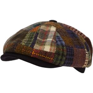 Riki Browns Coppola Patchwork Berretto Irlandese Lana Invernale Uomo Newsboy Made in Italy