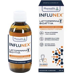 PHARMALIFE RESEARCH Influnex Lattoferrina Bioattiva 200ml - Integratore Liquido con Lattoferrina, FOS, Colostro e Sambuco