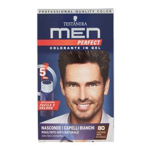 Schwarzkopf Men Perfect Colorante in Gel 80 Castano Nero Naturale - Copertura dei Capelli Bianchi, Effetto Naturale e Dura Fino a 28 Shampoo