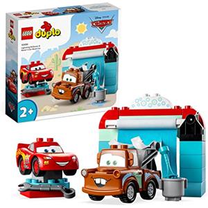 LEGO DUPLO | Disney PixarCars Divertimento all'Autolavaggio con Saetta McQueen e Cricchetto, Macchine Giocattolo per Bambina e Bambino dai 2 anni 10996