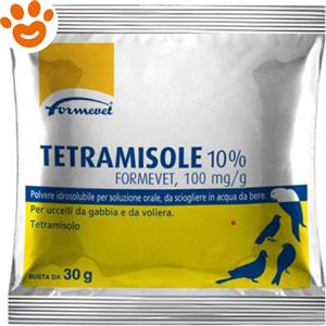 FORMEVET Tetramisole 10% - Polvere idrosolubile per uccelli, Busta 30g
