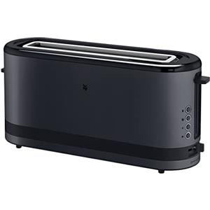 WMF Küchenminis - Tostapane a taglio lungo, 2 fette con inserto per panini, misura XXL, funzione bagel, 7 livelli di doratura, 900 W, tostapane in acciaio inox opaco, nero