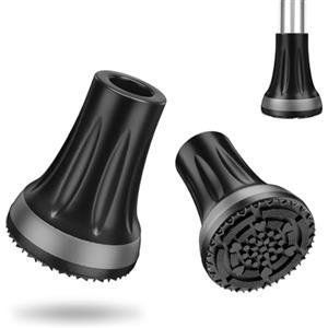 supregear 19 mm Suggerimenti per le Stampelle (Confezione da 2), Resistente Gomma Antiscivolo Punta di Canna per Tutti Terreni Grip Estremo Tappo per Piedi per Canne, Stampelle e Bastoni da Passeggio