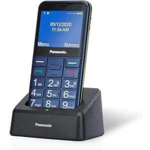 Panasonic KX-TU155EXCN Cellulare per Anziani, Pulsante SOS, Pulsanti Grandi, Compatibile Apparecchi Acustici, Bluetooth, Radio FM, Fotocamera, Base di Ricarica, Blu