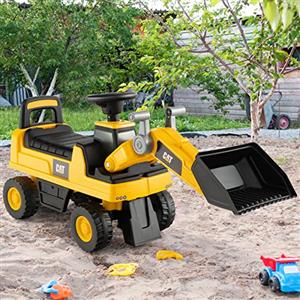 COSTWAY Bulldozer a Spinta per Bambini, Ruspa Giocattolo Cavalcabile con Benna Regolabile, Clacson e Spazio di Archiviazione Nascosto, Pneumatici Anti-scivolo, Regalo per Bambini 1-3 Anni (Stile 3)