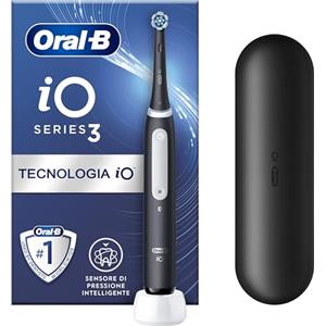 Oral-B Spazzolino Elettrico Ricaricabile iO 3 Nero, 1 Testina Di Ricambio, 1 Custodia Da Viaggio, 1 Spazzolino